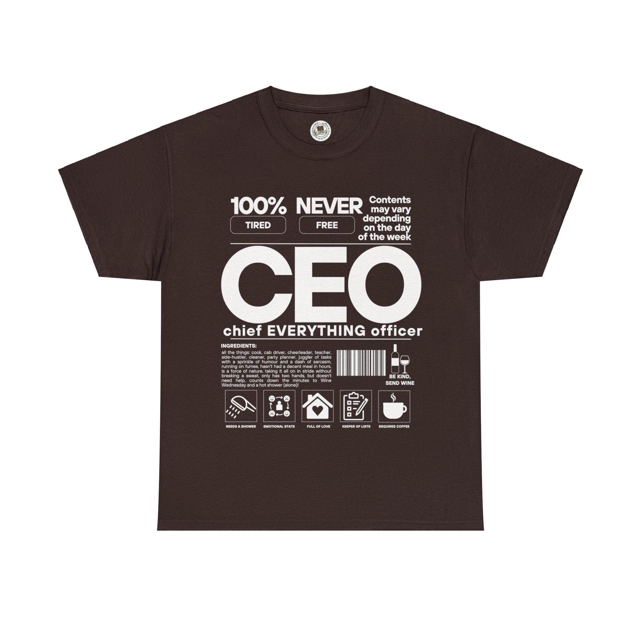 CEO (Chief EVERYTHING Officer): Ingredients Crew Neck