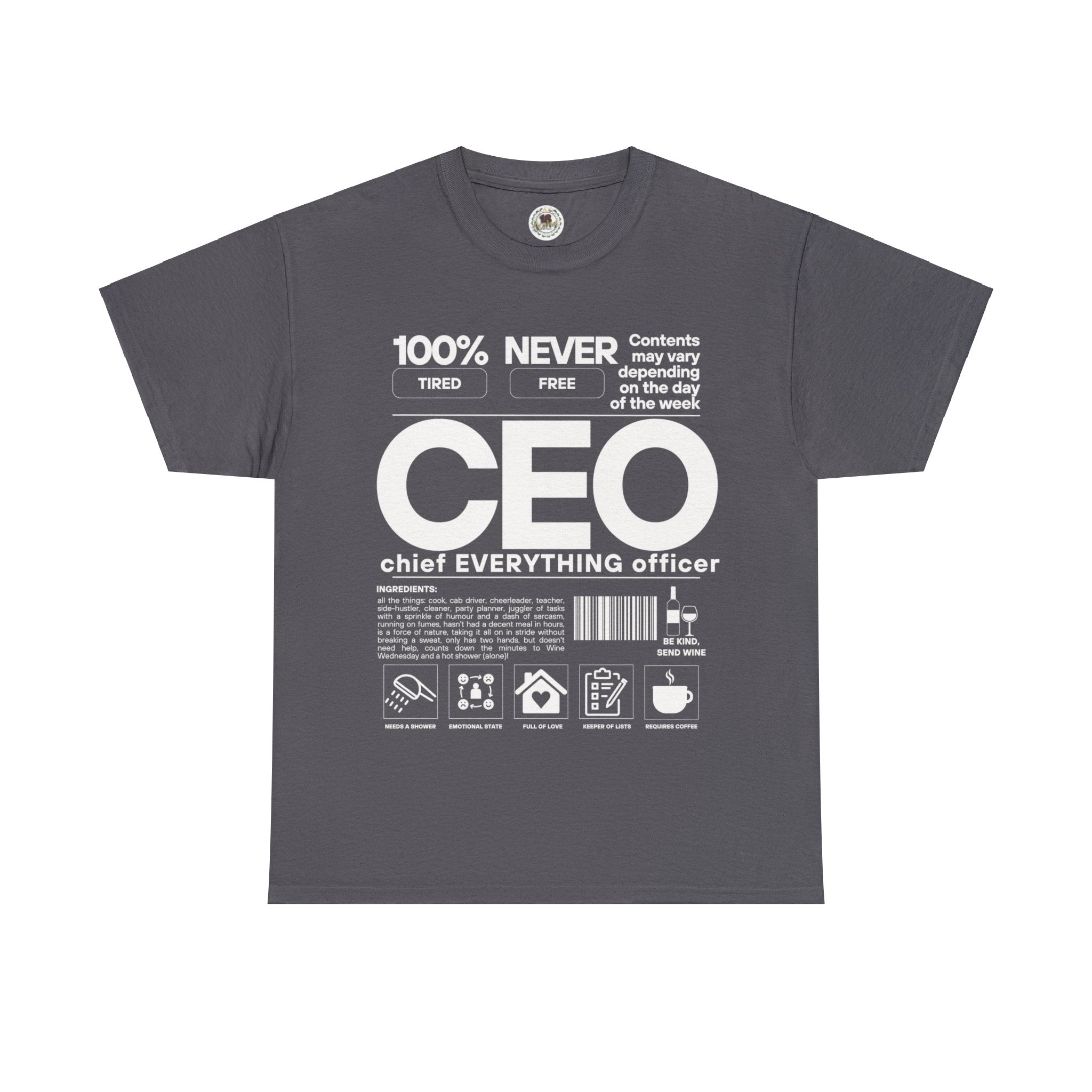 CEO (Chief EVERYTHING Officer): Ingredients Crew Neck