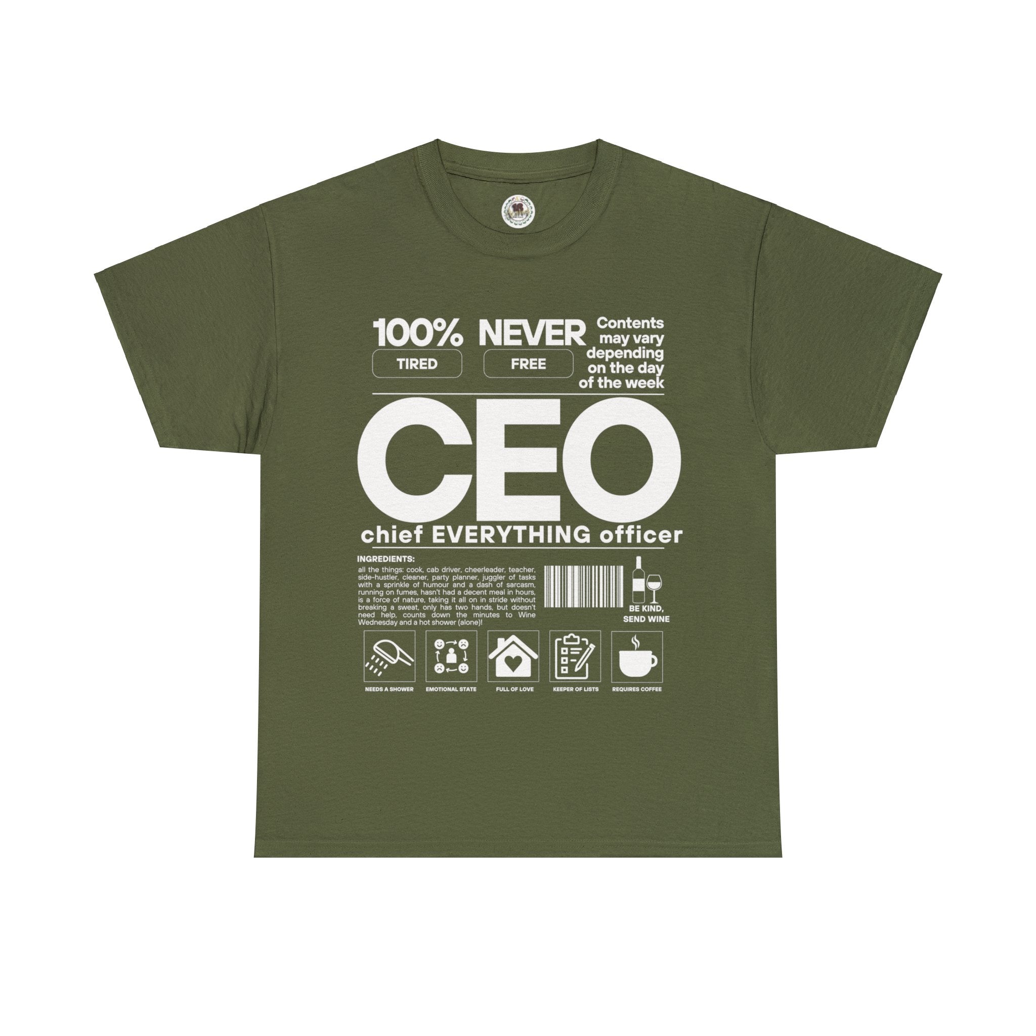 CEO (Chief EVERYTHING Officer): Ingredients Crew Neck