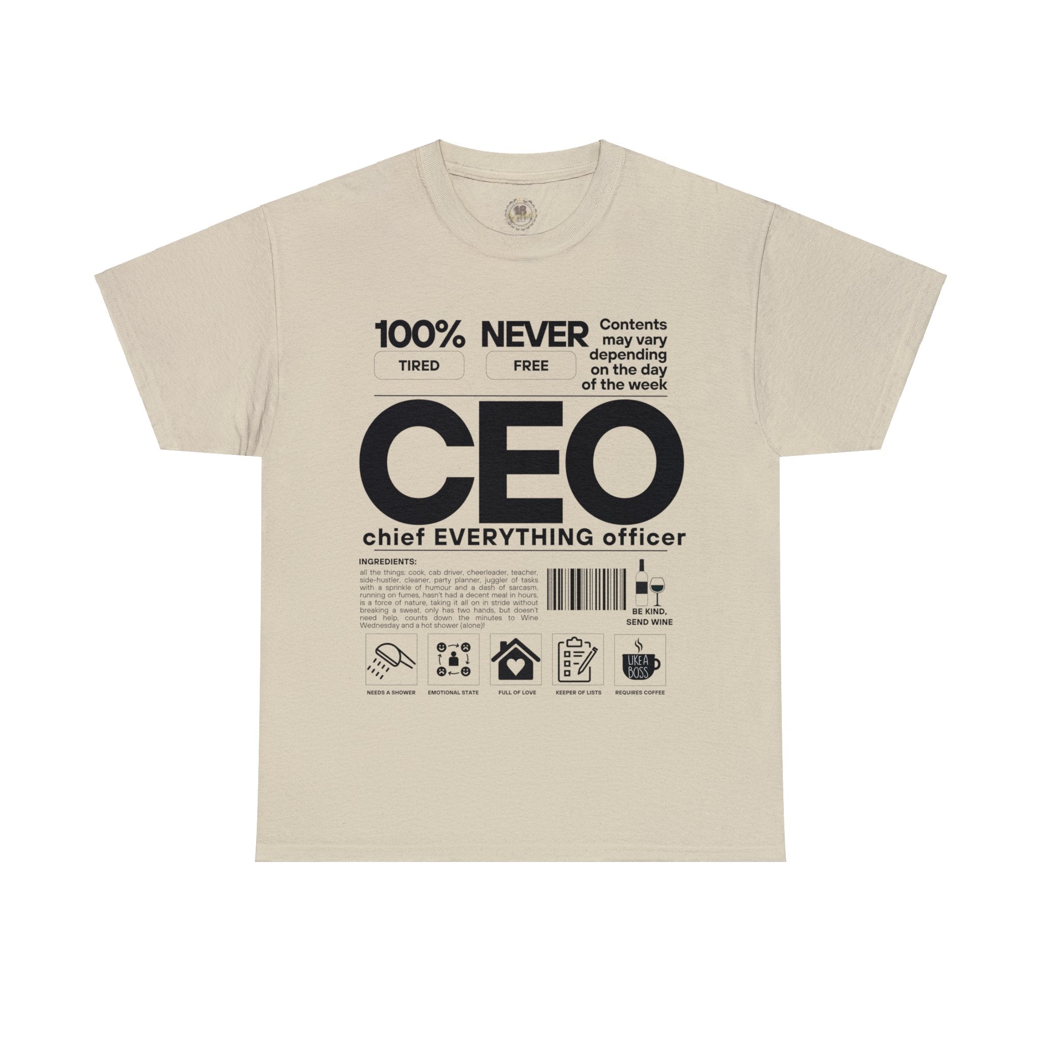 CEO (Chief EVERYTHING Officer): Ingredients Crew Neck