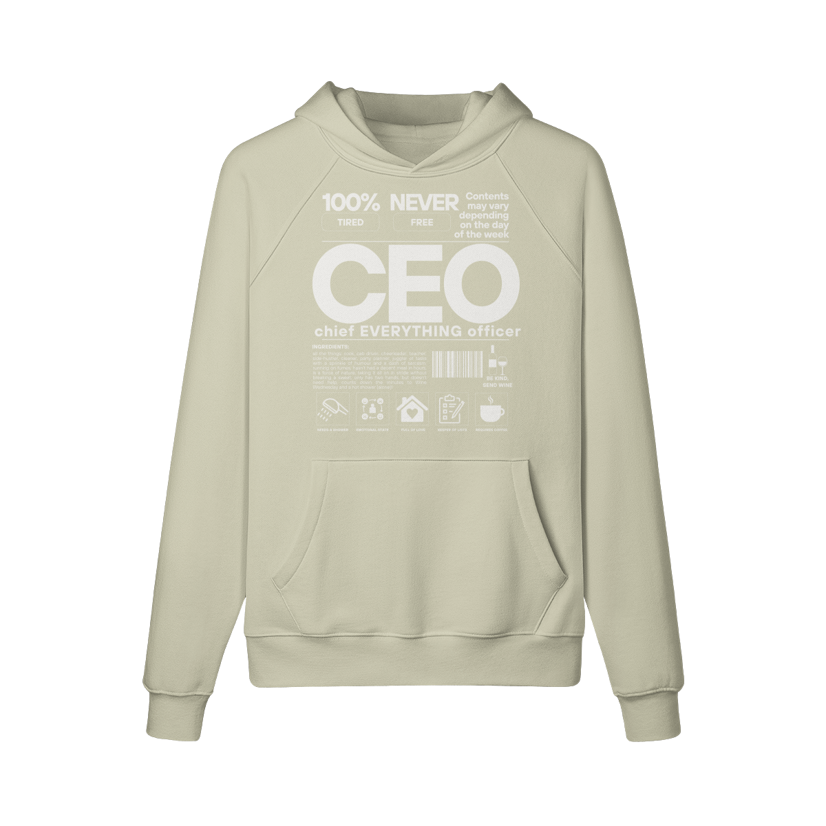 CEO (Chief EVERYTHING Officer) Ingredients Hoodie LF