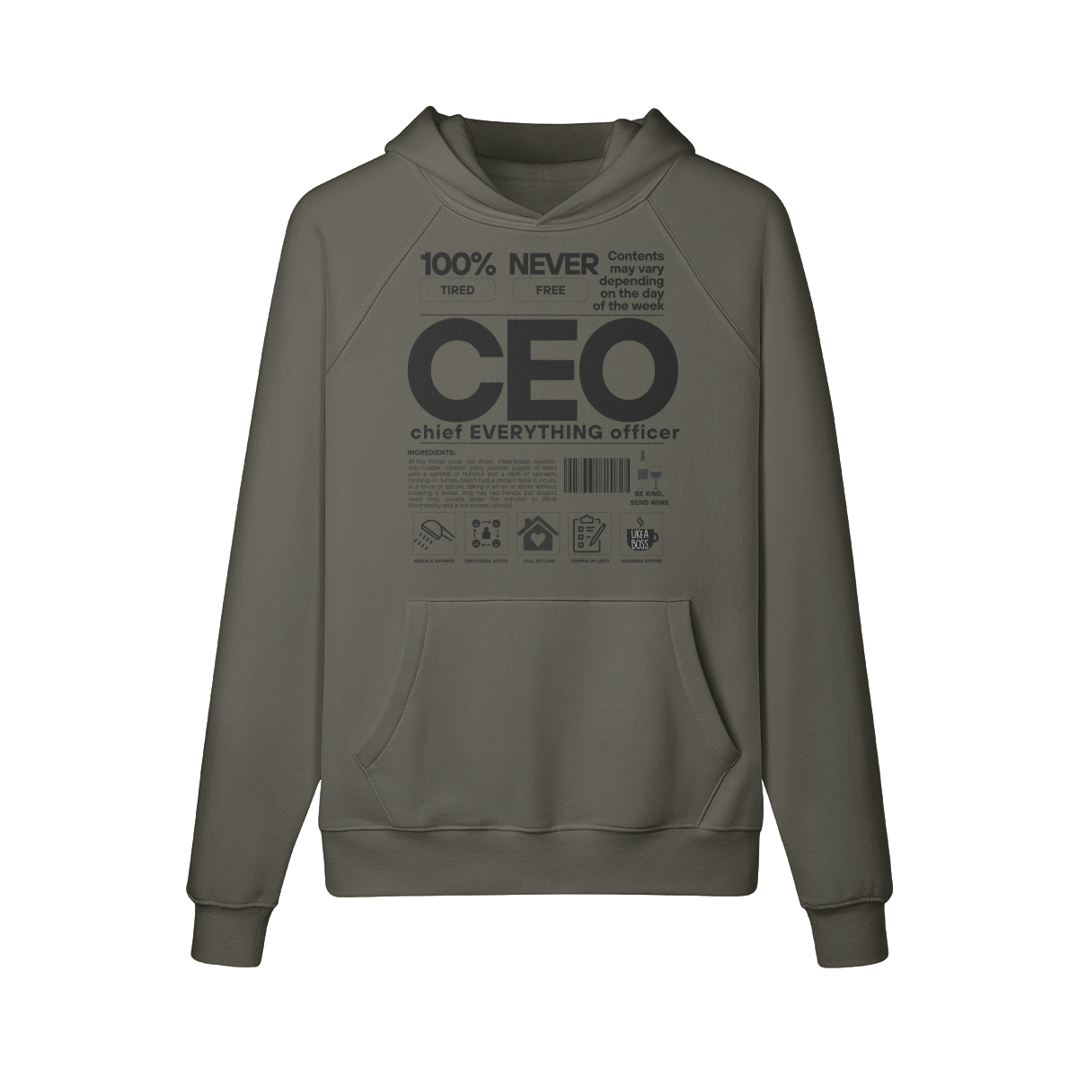 CEO (Chief EVERYTHING Officer) Ingredients Hoodie